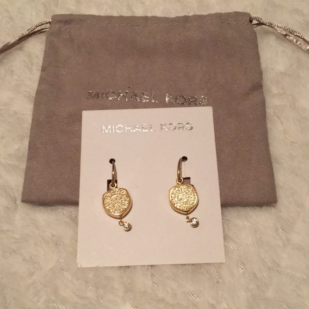 Michael Kors goldtone crystal earrings - Picture 2 of 4